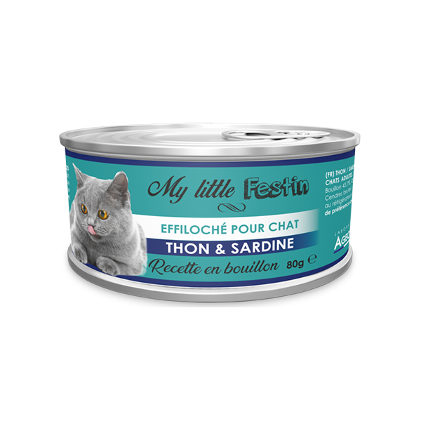 Boîtes pour chats Bouillon Thon / Sardine - 80g