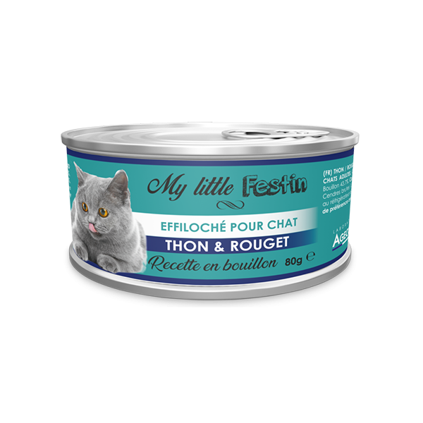Boîtes pour chats Bouillon Thon / Rouget - 80g