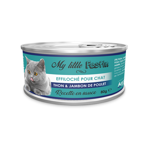 Boîtes pour chats Sauce Thon / Jambon de poulet - 80g