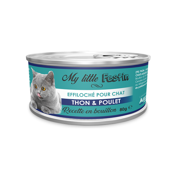 Boîtes pour chats Bouillon Thon / Poulet - 80g