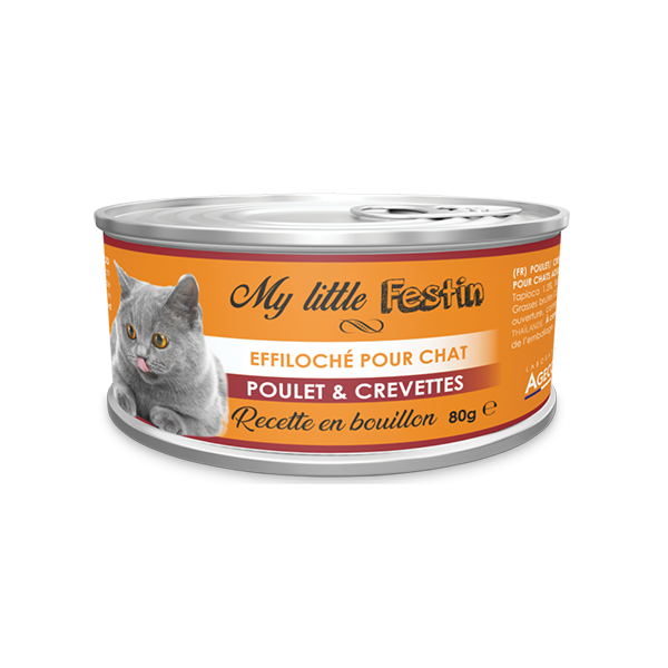 Boîtes pour chats Bouillon Poulet / Crevette - 80g