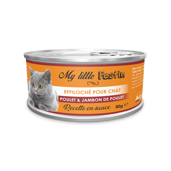 Boîtes pour chats Sauce Poulet / Jambon de poulet - 80g