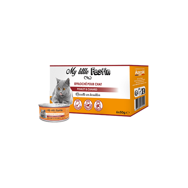 Pack 6x50g pour chats Bouillon Poulet / Canard
