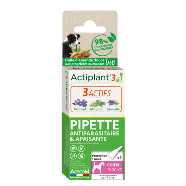 Actiplant'3 - Pipette antiparasitaire & apaisante monodose - Chien 10-30 kg